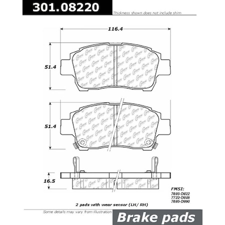 Centric Parts Centric Premium Ceramic, 301.08220 301.08220